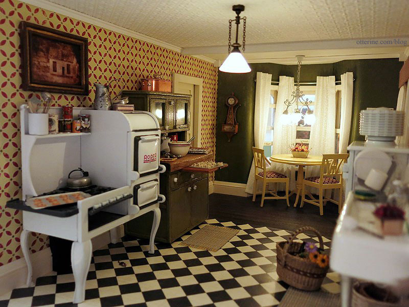 Dollhouse Miniature 1:144 Scale Vintage Style White Kitchen Fridge Micro Minis 